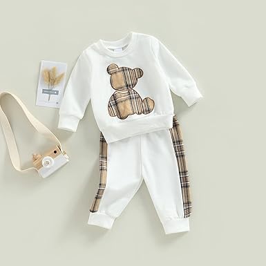 Ensemble Ours Bébé Unisexe Blanc